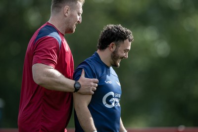 060925 - Scarlets Preseason Friendlies - Scarlets play preseason friendlies v Regional SRC Clubs Llandovery RFC and Carmarthen Quins RFC - Scarlets forwards coach Bradley Davies and Saul Hurley  