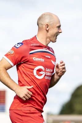 060925 - Scarlets Preseason Friendlies - Scarlets play preseason friendlies v Regional SRC Clubs Llandovery RFC and Carmarthen Quins RFC - Ioan Nicholas of Scarlets leads his team out  