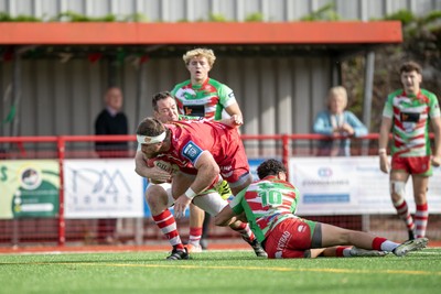 060925 - Scarlets Preseason Friendlies - Scarlets play preseason friendlies v Regional SRC Clubs Llandovery RFC and Carmarthen Quins RFC - Kemsley Mathias of Scarlets scores a try  