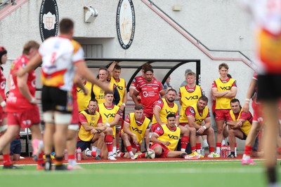 060925 - Scarlets Preseason Friendlies - Scarlets play preseason friendlies v Regional SRC Clubs Llandovery RFC and Carmarthen Quins RFC - Scarlets bench watch the game   