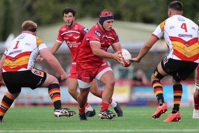 060925 - Scarlets Preseason Friendlies - Scarlets play preseason friendlies v Regional SRC Clubs Llandovery RFC and Carmarthen Quins RFC - Josh Morse of Scarlets on the attack    