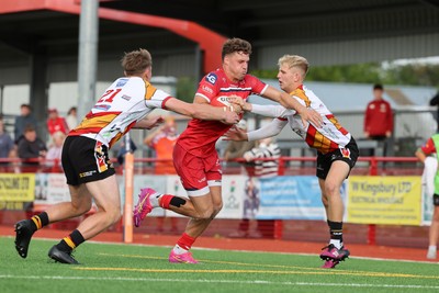 060925 - Scarlets Preseason Friendlies - Scarlets play preseason friendlies v Regional SRC Clubs Llandovery RFC and Carmarthen Quins RFC - Tomi Lewis of Scarlets heads for the Quins line  