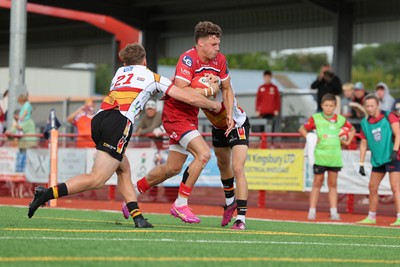 060925 - Scarlets Preseason Friendlies - Scarlets play preseason friendlies v Regional SRC Clubs Llandovery RFC and Carmarthen Quins RFC - Tomi Lewis of Scarlets heads for the Quins line    
