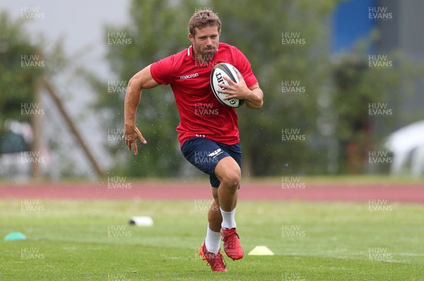070720 - Scarlets Rugby return to training after the three month shut down due to coronavirus - Leigh Halfpenny during training