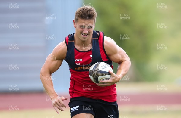 100718 - Scarlets Pre Season Training - Scarlets Jonathan Davies during a training session ahead of the start of the new season