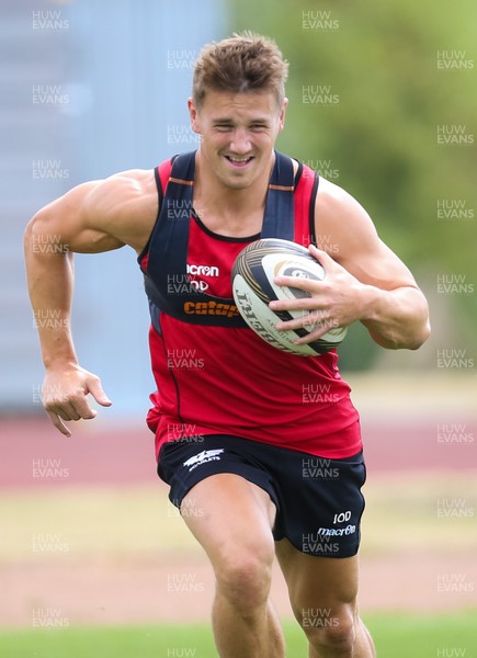 100718 - Scarlets Pre Season Training - Scarlets Jonathan Davies during a training session ahead of the start of the new season