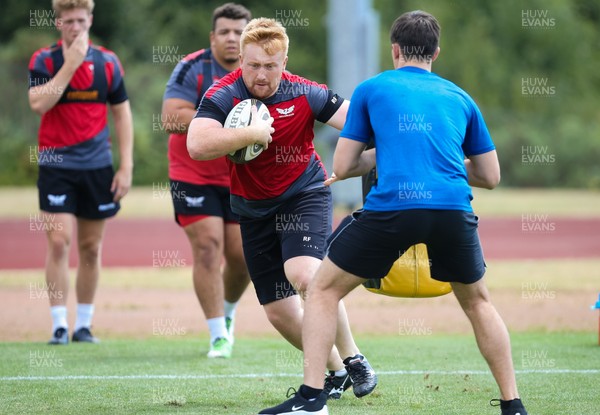 100718 - Scarlets Pre Season Training - Scarlets Rhys Fawcett during a training session ahead of the start of the new season