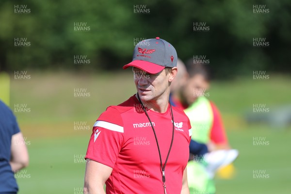 240821 - Scarlets Training session - Scarlets head coach Dwayne Peel during training session