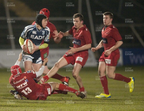 200213 - Scarlets v Cardiff Blues South - Age Grade Final -  The Blues Attack with the ball 