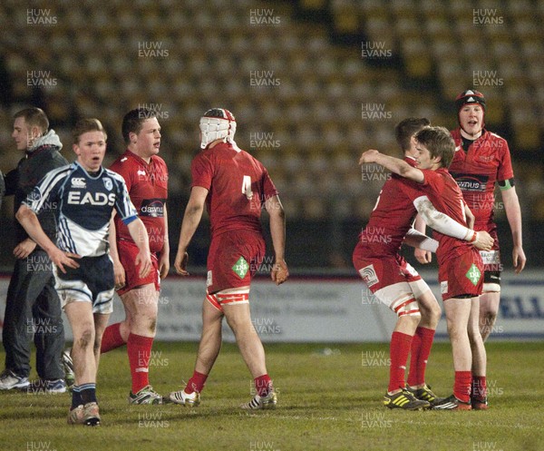 200213 - Scarlets v Cardiff Blues South - Age Grade Final -  The Scarlets celebrate