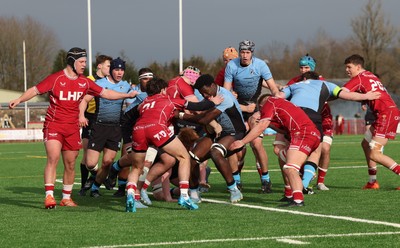 160225  Scarlets U18s v Cardiff U18s, WRU Regional Age Grade Semi Final - Cardiff power towards the line