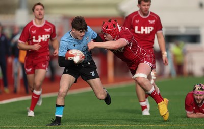 160225  Scarlets U18s v Cardiff U18s, WRU Regional Age Grade Semi Final - Joe Fernandez of Cardiff Rugby looks to attack