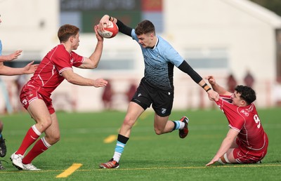 160225  Scarlets U18s v Cardiff U18s, WRU Regional Age Grade Semi Final - Will Adams of Cardiff Rugby is held