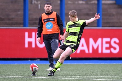 230225 - Scarlets U18s v Dragons U18s - Regional Age-Grade Championship finals - Joe Salter of Dragons U18s kicks the conversion