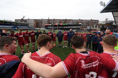 230225 - Scarlets U18s v Dragons U18s - Regional Age-Grade Championship finals - Scarlets huddle