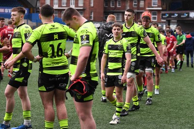 230225 - Scarlets U18s v Dragons U18s - Regional Age-Grade Championship finals - Dejected Dragons at full time