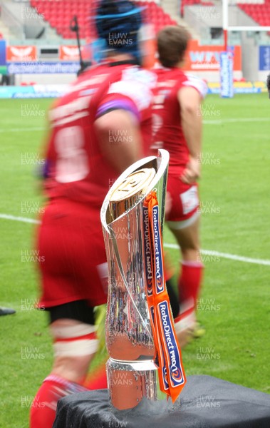 04.09.11 - Scarlets v Aironi Rugby, RaboDirect PRO12 -  Scarlets players run out as they start their challenge to win the RaboDirect Pro12 Trophy 