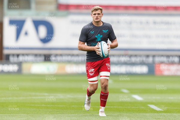 160923 - Scarlets v Barbarians - Phil Bennett Memorial Game - Taine Plumtree of Scarlets during the warm up