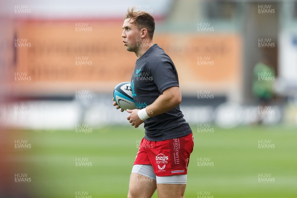 160923 - Scarlets v Barbarians - Phil Bennett Memorial Game - Ioan Lloyd of Scarlets during the warm up