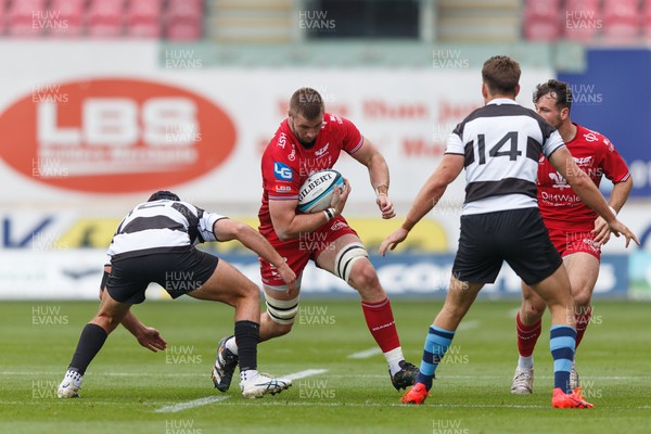 160923 - Scarlets v Barbarians - Phil Bennett Memorial Game - Jac Price of Scarlets on the charge