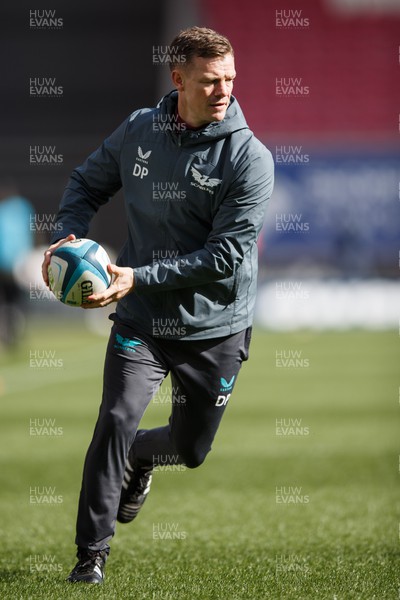 230324 - Scarlets v Benetton - United Rugby Championship - Scarlets head coach Dwayne Peel during the warm up