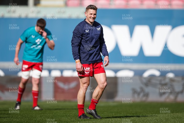 230324 - Scarlets v Benetton - United Rugby Championship - Jonathan Davies of Scarlets during the warm up