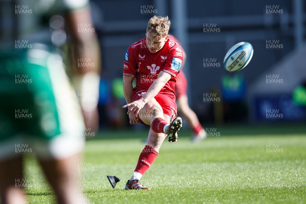 230324 - Scarlets v Benetton - United Rugby Championship - Sam Costelow of Scarlets kicks for goal