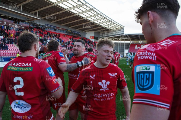 230324 - Scarlets v Benetton - United Rugby Championship - Sam Costelow of Scarlets at the end of the match