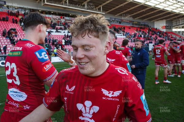 230324 - Scarlets v Benetton - United Rugby Championship - Sam Costelow of Scarlets at the end of the match