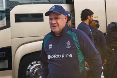101026 - Scarlets v Benetton Rugby - United Rugby Championship - Benetton head coach Wayne Pivac arrives at Parc y Scarlets