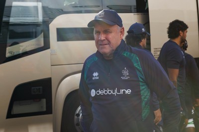 101026 - Scarlets v Benetton Rugby - United Rugby Championship - Benetton head coach Wayne Pivac arrives at Parc y Scarlets