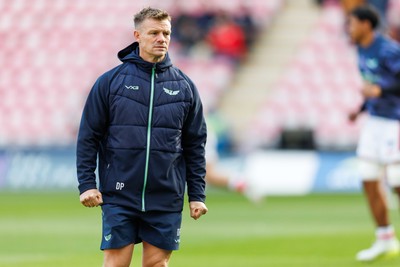 101026 - Scarlets v Benetton Rugby - United Rugby Championship - Scarlets head coach Dwayne Peel during the warm up