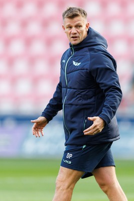 101026 - Scarlets v Benetton Rugby - United Rugby Championship - Scarlets head coach Dwayne Peel during the warm up