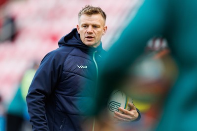 101026 - Scarlets v Benetton Rugby - United Rugby Championship - Scarlets head coach Dwayne Peel during the warm up
