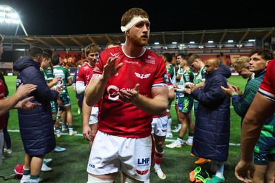 101026 - Scarlets v Benetton Rugby - United Rugby Championship - Harvey Cuckson of Scarlets at the end of the match