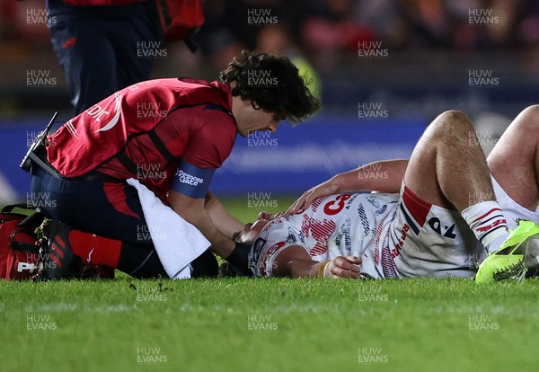 061225 - Scarlets v Bristol Bears - Investec European Champions Cup - Archer Holz of Scarlets is seen to by medical staff