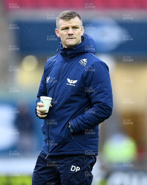 310323 - Scarlets v Brive - European Rugby Challenge Cup - Scarlets head coach Dwayne Peel during the warm up