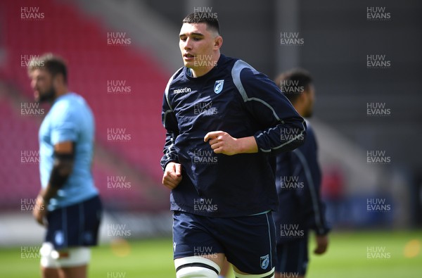 150521 - Scarlets v Cardiff Blues - Guinness PRO14 Rainbow Cup - Seb Davies of Cardiff Blues during the warm up