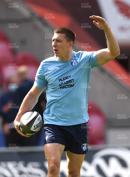 150521 - Scarlets v Cardiff Blues - Guinness PRO14 Rainbow Cup - Josh Adams of Cardiff Blues during the warm up