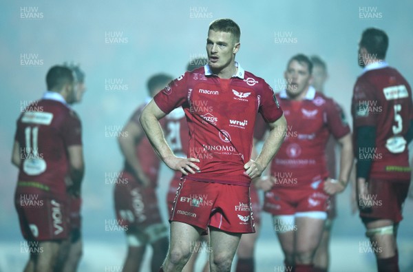 291218 - Scarlets v Cardiff Blues - Guinness PRO14 - Johnny McNicholl of Scarlets looks dejected