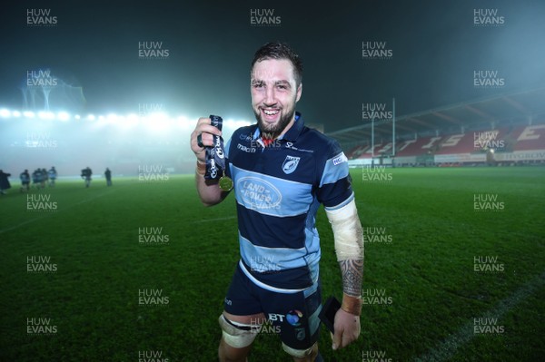 291218 - Scarlets v Cardiff Blues - Guinness PRO14 - Josh Turnbull of Cardiff Blues at the end of the game