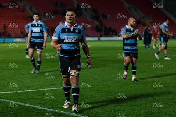 020422 - Scarlets v Cardiff Rugby - United Rugby Championship - Ellis Jenkins of Cardiff Rugby at the end of the match