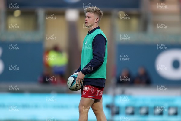 041123 - Scarlets v Cardiff Rugby - United Rugby Championship - Archie Hughes of Scarlets during the warm up