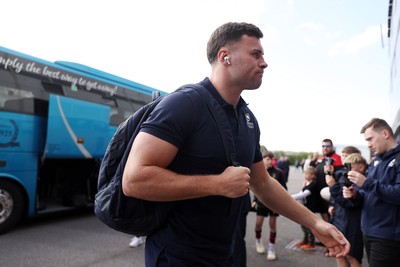 180426 - Scarlets v Cardiff Rugby - United Rugby Championship - Mason Grady of Cardiff arrives at the stadium