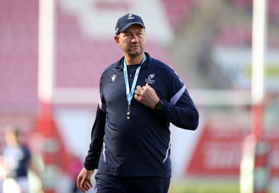 180426 - Scarlets v Cardiff Rugby - United Rugby Championship - Cardiff Rugby Head Coach Corniel van Zyl 