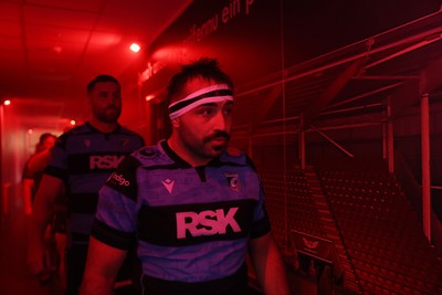 180426 - Scarlets v Cardiff Rugby - United Rugby Championship - Liam Belcher of Cardiff 