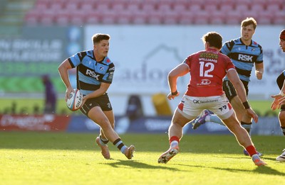 180426 - Scarlets v Cardiff Rugby - United Rugby Championship - Callum Sheedy of Cardiff 