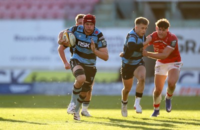 180426 - Scarlets v Cardiff Rugby - United Rugby Championship - James Botham of Cardiff 