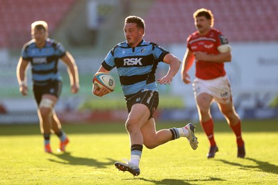 180426 - Scarlets v Cardiff Rugby - United Rugby Championship - Daf Hughes of Cardiff 