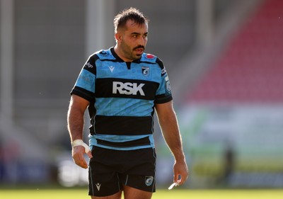 180426 - Scarlets v Cardiff Rugby - United Rugby Championship - Liam Belcher of Cardiff 